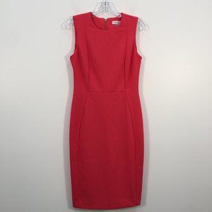 Calvin Klein Rose Pink Sleeveless Sheath Midi Work Professional Dress